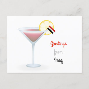 Greetings From Iraq Cocktail Holiday Postcard Feiertagspostkarte
