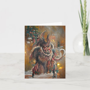 Greetings from Krampus, 4" x 5.6" Folded Card Karte