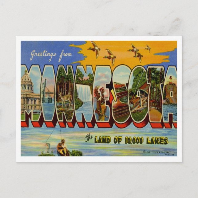 Greetings From Minnesota Postkarte (Vorderseite)