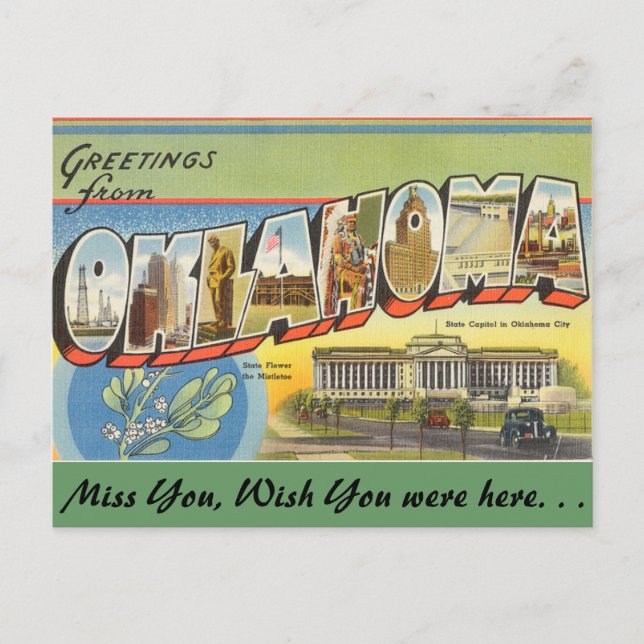 Greetings from Oklahoma Postkarte (Vorderseite)