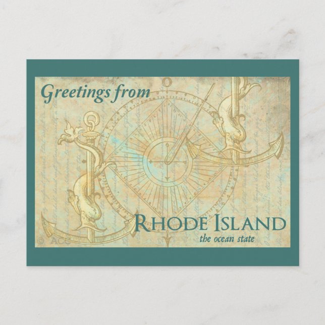 Greetings from Rhode Island the ocean state Postkarte (Vorderseite)