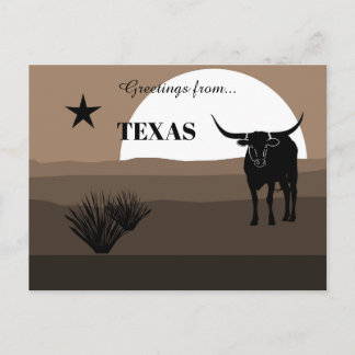 Greetings from Texas State Earth Tones Postkarte