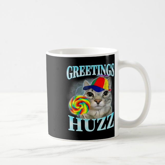 Greetings Huzz Funny Gen Z Gen Alpha Slang Meme  Kaffeetasse (Rechts)
