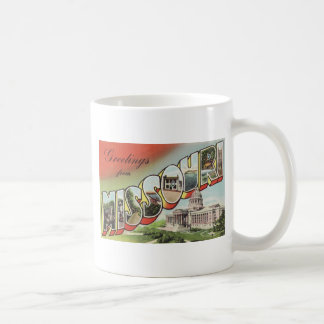 Greetins vom Vintagen Thema großen Buchstaben Tasse