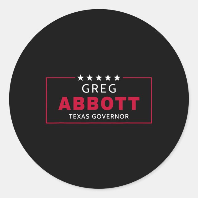 Greg Abbott Election Texas Governor Republican Blu Runder Aufkleber (Vorderseite)