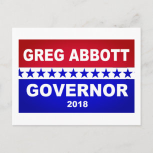 Greg Abbott Texas Governor 2018 Postkarte