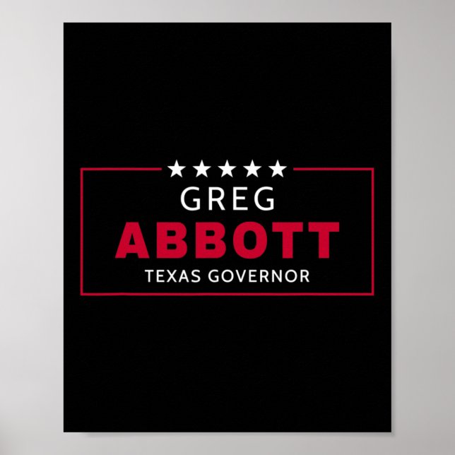 Greg Abbott Wahl Texas Gouverneur Republikaner Bla Poster (Vorne)