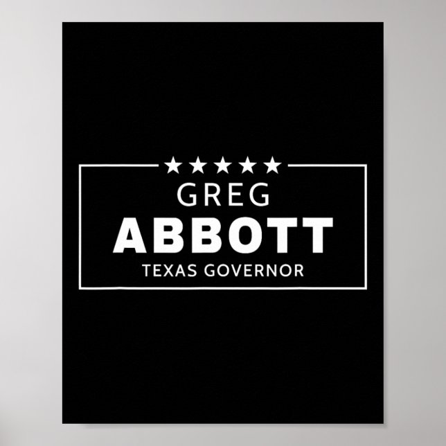 Greg Abbott Wahl Texas Gouverneur Republikaner Rot Poster (Vorne)