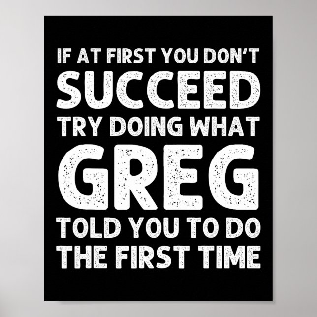 Greg Gift Name Personalisiert Geburtstag Spaß Weih Poster (Vorne)