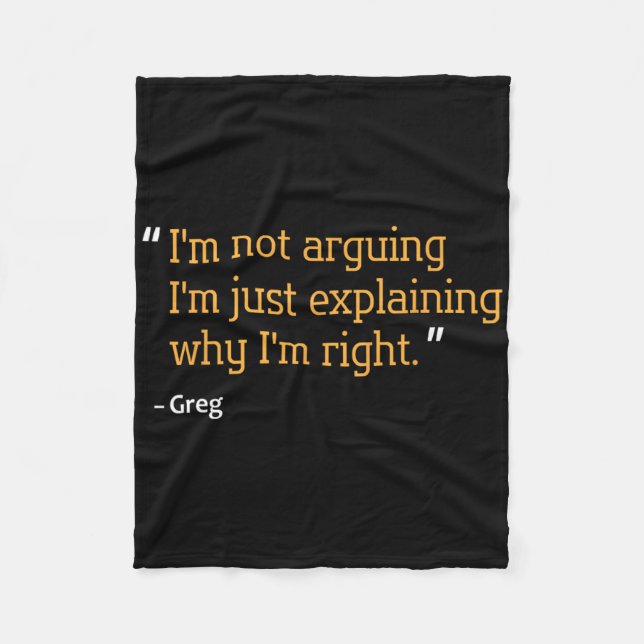 Greg Gift Quote Funny Geburtstag Personalisierter  Fleecedecke (Vorderseite)