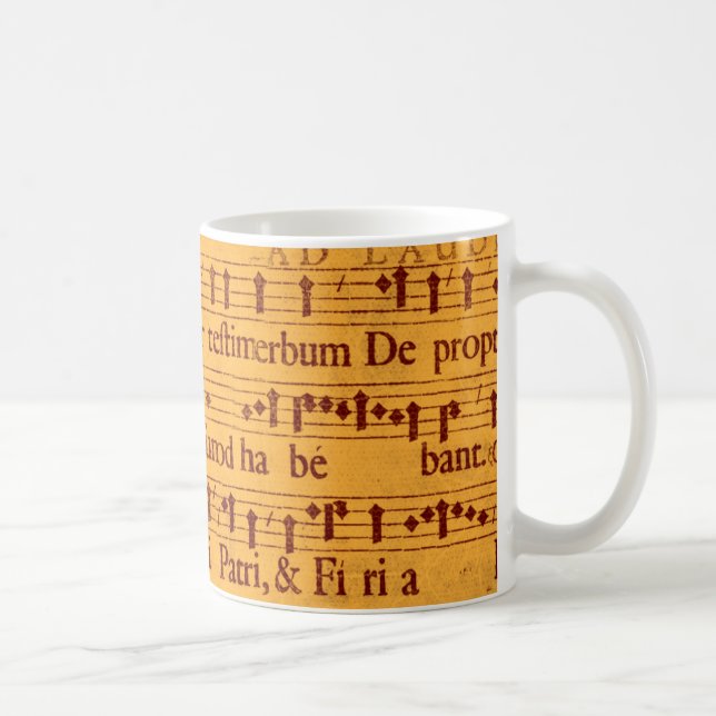 Gregorianische Gesangmusikkerbe Kaffeetasse (Rechts)