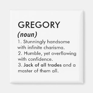 Gregory Name, Bearbeitbarer Name, Benutzerdefinier Magnet