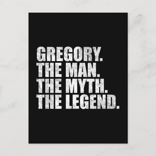 Gregory Name, Gregory Der Mann Der Mythos Die Lege Postkarte (Vorderseite)