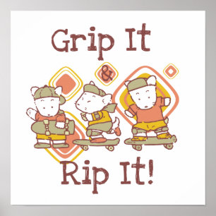 Greif es ein und rippe es Skateboarding Poster