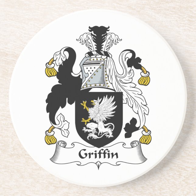 Greif-Familienwappen Sandstein Untersetzer (Vorne)