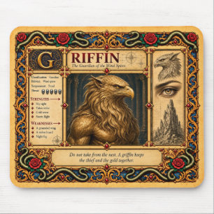 Greif, mittelalterliche Bestiarien-Kunst Mousepad