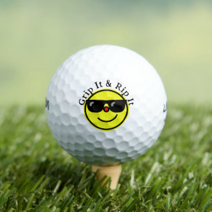 Greife es und rippe es gelb-gelb-glückliche Brille Golfball