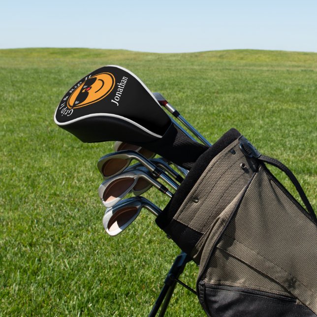Greife es und rippe es Orange Happy Face Sonnenbri Golf Headcover (In SItu)