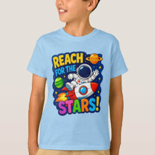 🚀 Greife Nach Den Sternen Astronauten-Kind-Gesche T-Shirt