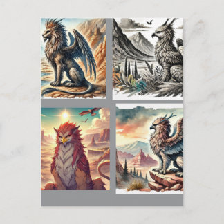 Greifen, Drachen und desolate Landschaften Postkarte