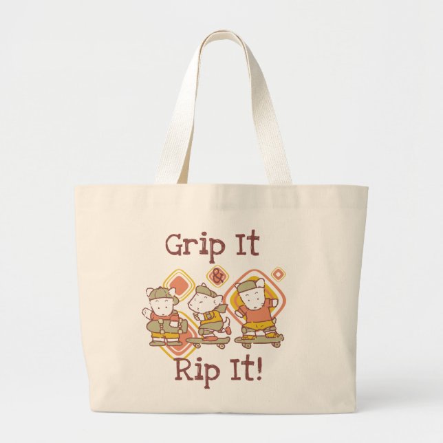 Greifen Sie es und zerreißen Sie es Skateboarding Jumbo Stoffbeutel (Vorne)