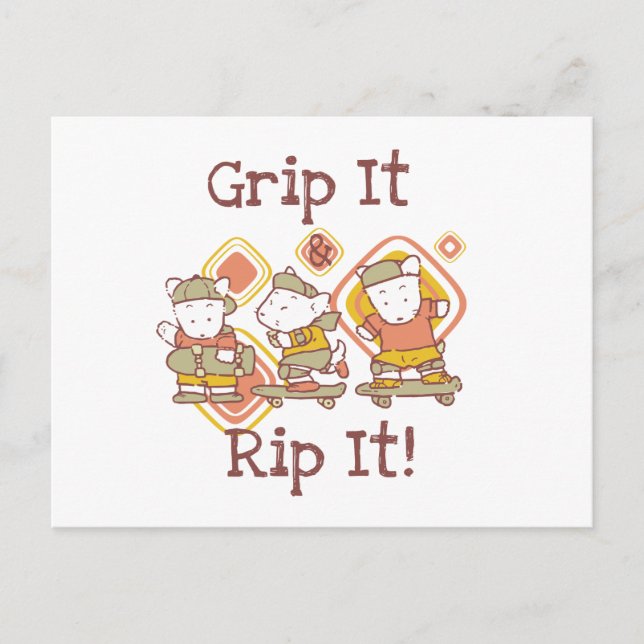 Greifen Sie es und zerreißen Sie es Skateboarding Postkarte (Vorderseite)