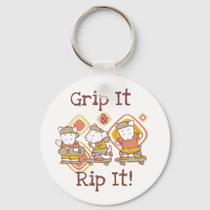 Greifen Sie es und zerreißen Sie es Skateboarding Schlüsselanhänger