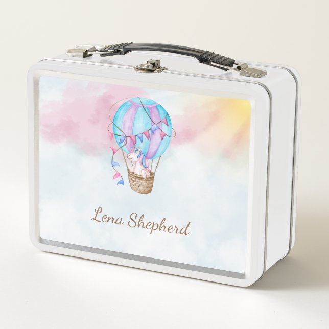 Greifen Sie nach dem Himmel Einhorn-Lunchbox  Metall Brotdose (Vorderseite)