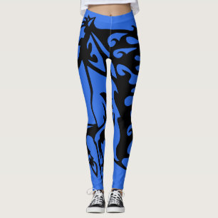 Greifer Blau Pony Pferd Hengst Ross Linienkunst Leggings