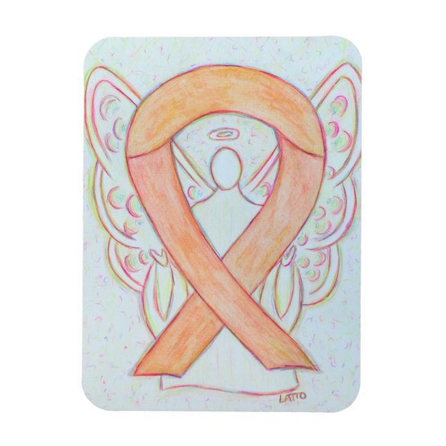 Greifmagnete für die Peach Awareness Ribbon Guardi Magnet (Vertikal)