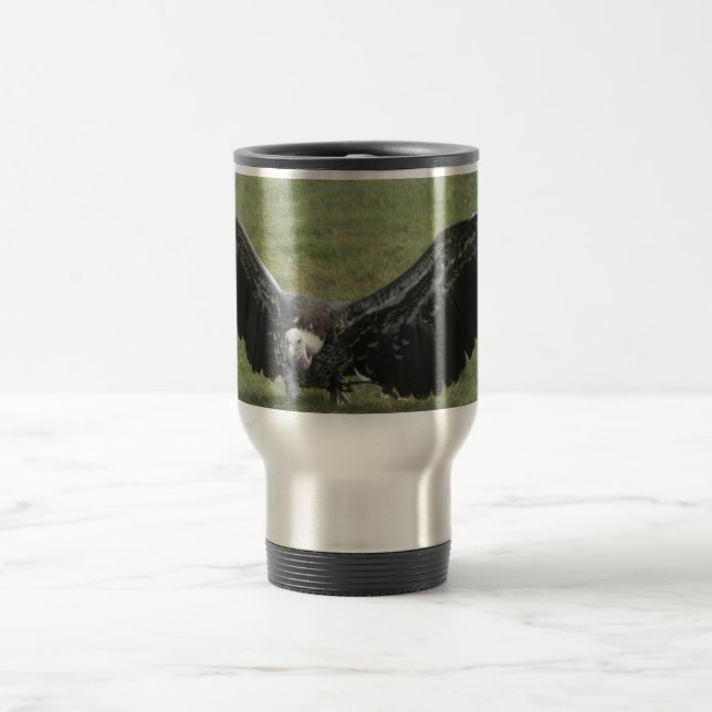 Greifvogel, offene Flügel Reisebecher (Mittel)