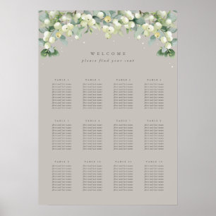 Greige 20x28" 12 Tische Sitzplan Poster für 10 Per