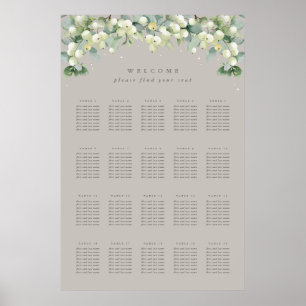 Greige 24x36" 20 Tische Sitzplan Poster für 8 Pers