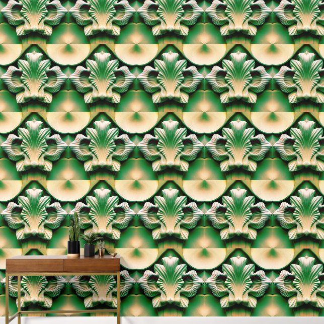 Greige clamshell tapete (Hausflur)