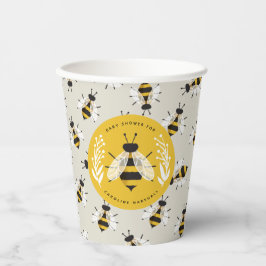 Greige Mama and Baby to Bee Gemustert Paper Pappbecher