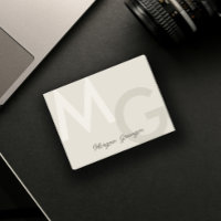 Greige Minimal Clean Modern Large Monogram
