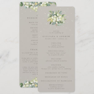 Greige Snowberry+Eucalyptus Bouquet Winter Wedding Programm