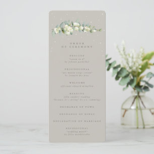Greige Snowberry+Eucalyptus Stem Winter Wedding Programm