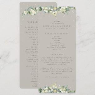 Greige Snowberry+Eucalyptus Winter Wedding Programm