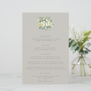 Greige Snowberry+Eukalyptus 4 Course Wedding Menu
