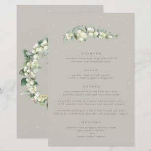 Greige Snowberry+Eukalyptus 4 Course Wedding Menu