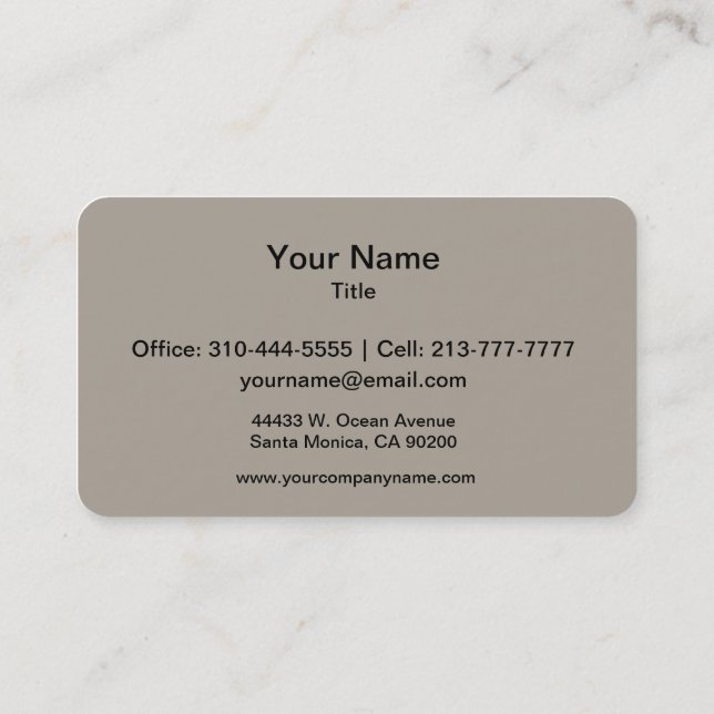 Greige Solid Color Anpassen Visitenkarte (Rückseite)