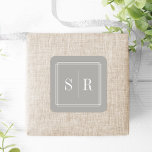 Greige Wedding Monogram Quadratischer Aufkleber<br><div class="desc">Klassische und elegante Hochzeitskleber in Monogramm eignen sich hervorragend zum Versiegeln Ihrer Einladungen, Favoriten und vieles mehr. Das elegante und einfache Design in neutralem Greige Grau-Beige weist Ihre Initialen, Monogramm oder Doppel auf, die durch einen dünnen geometrischen Rahmen in Weiß gerahmt sind. Entworfen, um sich mit unserer zeitlosen Hochzeitskollektion abzustimmen....</div>