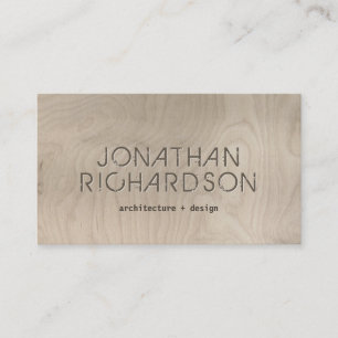 GREIGE WOODGRAIN MIT ARCHITEKTURELLEN ARCHITEKTURT VISITENKARTE