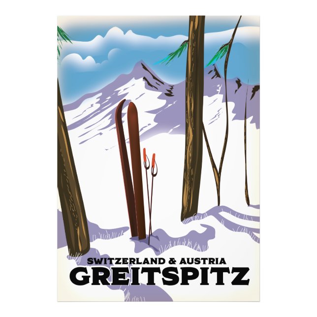 Greitspitz Schweiz & Österreich Skiposter Fotodruck (Vorne)