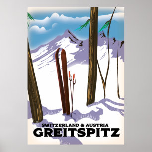 Greitspitz Schweiz & Österreich Skiposter Poster