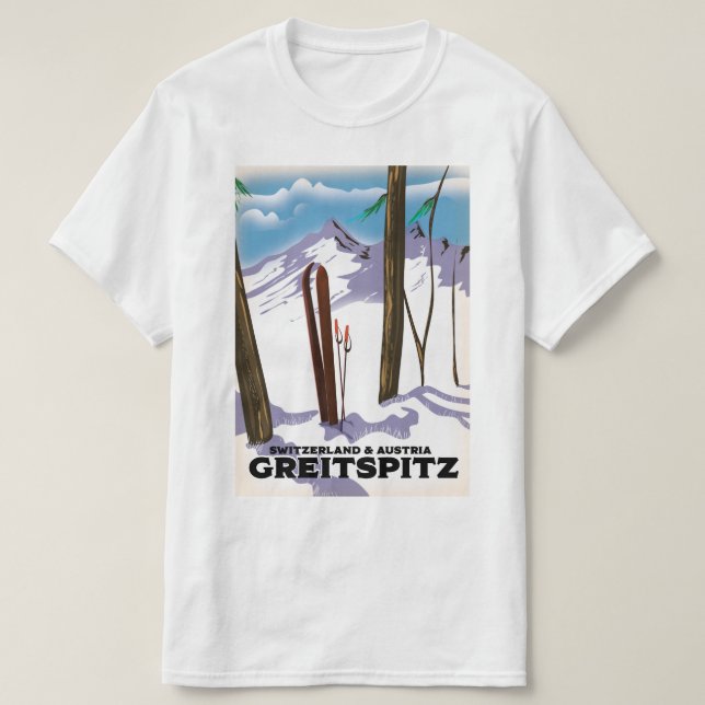 Greitspitz Schweiz & Österreich Skiposter T-Shirt (Design vorne)