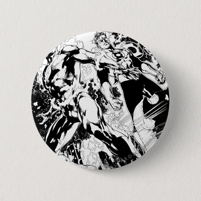 Grelle und grüne Laternen-Platte 2 Button (Vorderseite)