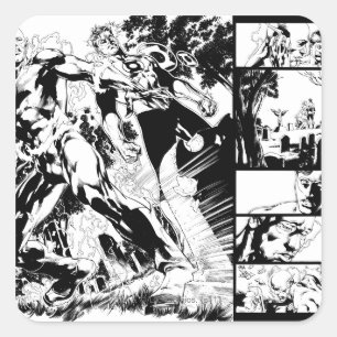 Grelle und grüne Laternen-Platte 2 Quadratischer Aufkleber