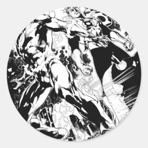 Grelle und grüne Laternen-Platte 2 Runder Aufkleber